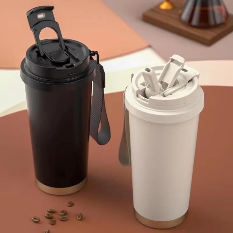 500ML Large Capacity Ceramic Vacuum Flasks Reusable Double Wall Thermoses Stainless Steel Coffee Mug Insulated Cup Drinkware