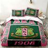 Alpha Kappa Alpha Sorority 3pc Set Perfect for Bedroom Use Comfortable Bedding Set Includes a Duvet Cover and Two Pillowcases Ideal Birthday or Christ