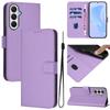 For Samsung Galaxy A25 5G (Global) (161.0 x 76.5 x 8.3mm) Case Solid Color Wallet Leather Phone Cover with Strap