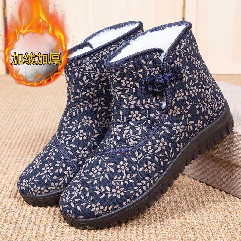 

2025 winter new old Beijing cotton shoes piled thickened mother shoes high top women s cotton shoes casual warm shoes 41