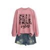 Womens Oversized Cotton Hoodie Sweatshirt Fall Print Graphic Loose Fit Long Sleeve Crew Neck