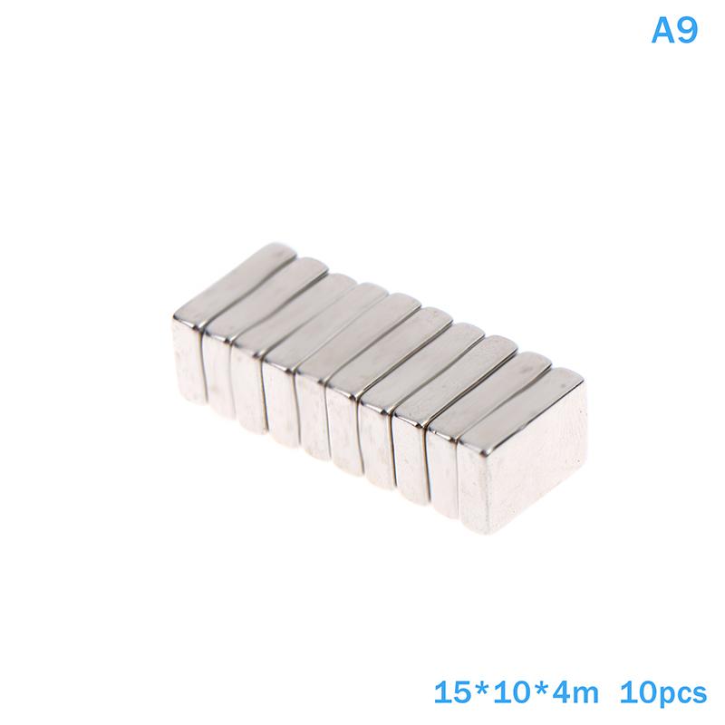 10 Stück Magnete in verschiedenen Größen Starker Neodym-Magnet N35 Ndfeb Permanentmagnetische Imanes Block Leistungsstarke Magnete Kühlschrank