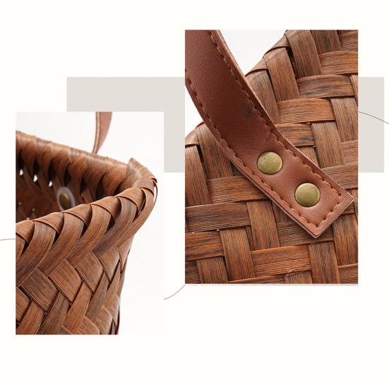 Aufbewahrungskorb, gewebt, große Tragfähigkeit, Griffe, flexibel, druckbeständig, großes Fassungsvermögen, glatt, für Gemüse, Obst, Spielzeug im Freien, Aufbewahrungskorb für Wäsche