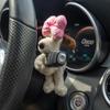Four Seasons Universal Car Steering Wheel Cover 37-38cm Leather Embroidered Color Diamond-Studded Elastic Steering Wheel Cover