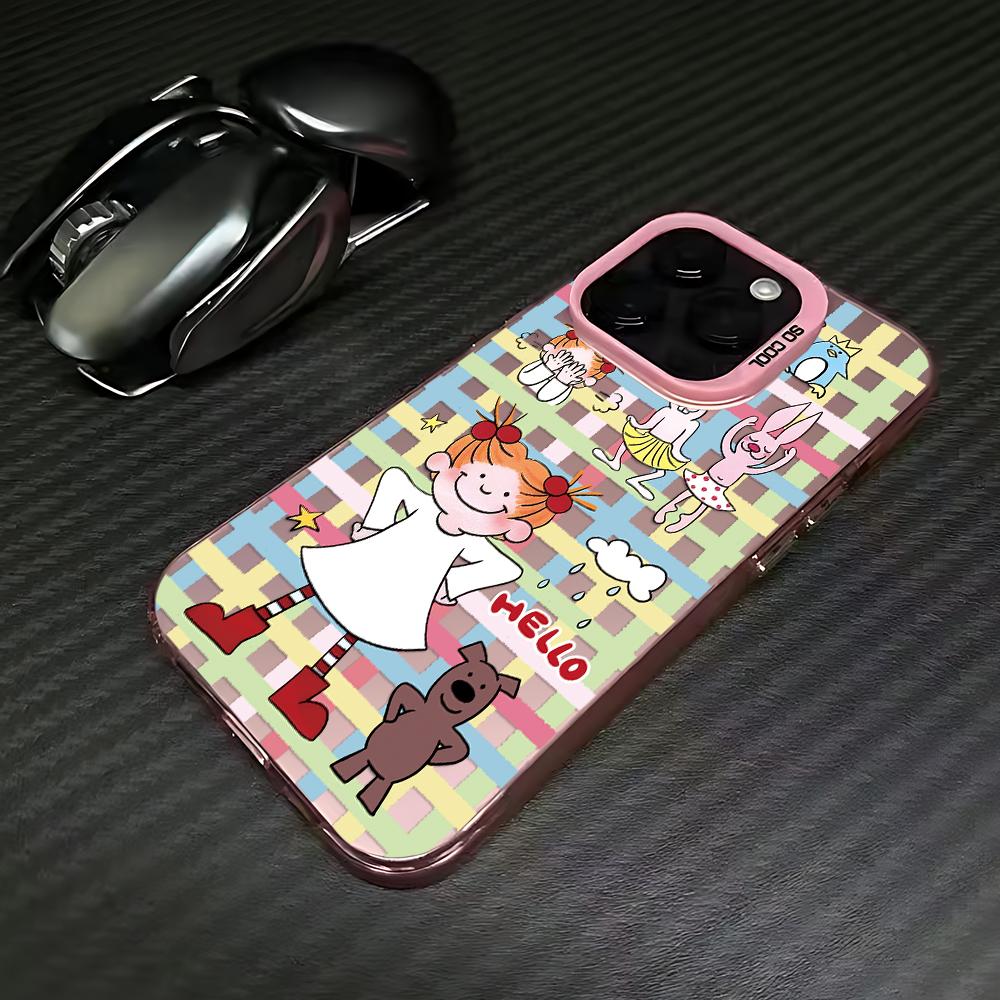 Cute cartoon braided girl Phone Case for Samsung Galaxy S26 S25 S24 S23 S22 S21 S20 Note20 FE Ultra Edge Plus 4G Anti Fall Matte
