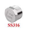 1/8" 1/4" 3/8" 1/2" - 4" BSPT NPT Male Hex End Plug Cap 201/304/316 Stainless Steel Connector Pipe Fitting Water Gas Oil 225 PSI