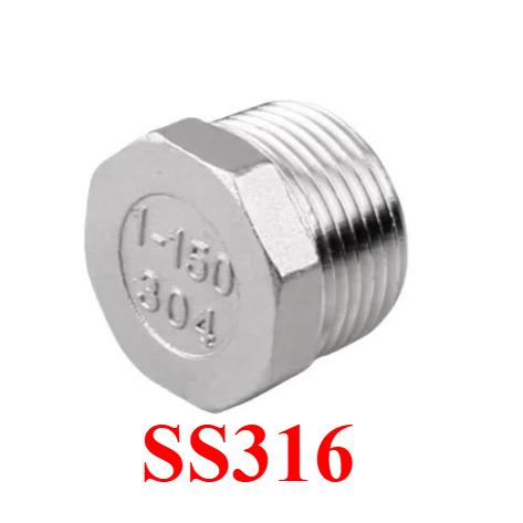 1/8" 1/4" 3/8" 1/2" - 4" BSPT NPT Male Hex End Plug Cap 201/304/316 Stainless Steel Connector Pipe Fitting Water Gas Oil 225 PSI
