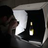 Foldio3 Komplettset 60 cm tragbare Fotostudio-Lichtbox mit 360-Grad-Smart-Drehteller und Erweiterungskit ORANGEMONKIE erstes Fotostudio
