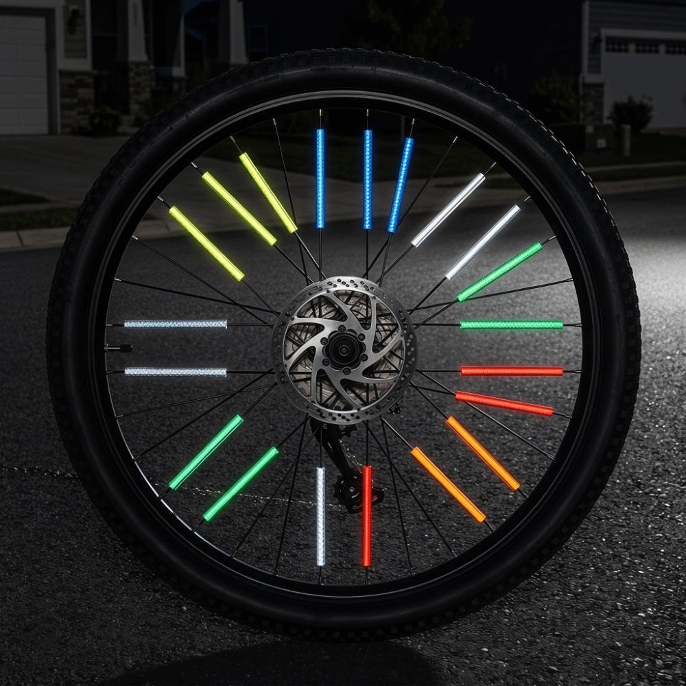 84PCS 360° Visibility Bicycle Wheel Reflector 75mm Reflective Spoke Skins  Night Riding