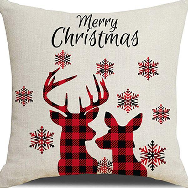 Federa Cuscino con Stampa Natalizia Decorazione Soggiorno Casa Babbo Natale Abbraccio Nuovo Divano Cuscino di Natale