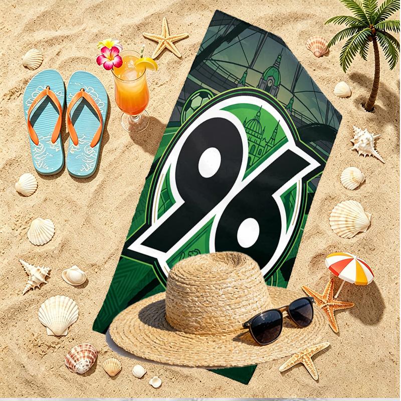 Hannover 96 Football Print Beach Towel, Versatile Lightweight Absorbent Beach Towel for Pool Surf Yoga Bathroom, Perfect Birthday Holiday Gift