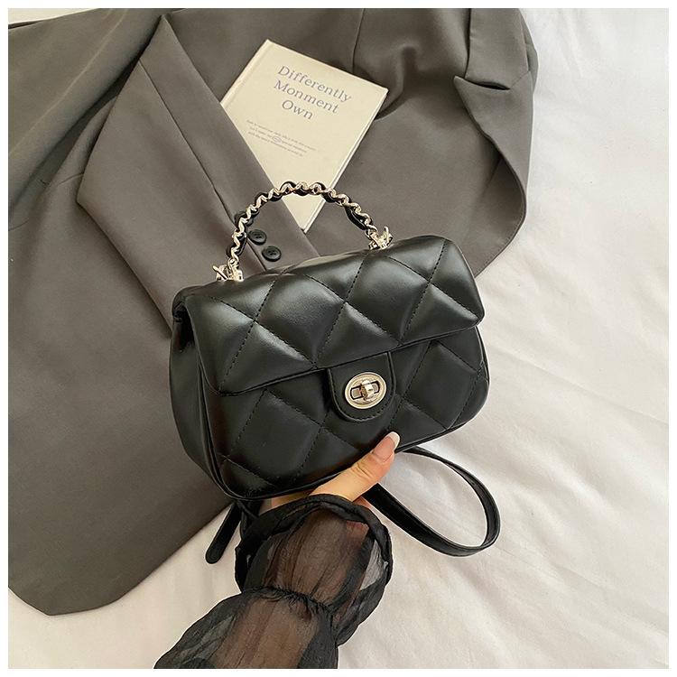 Fashion and Foreign Style Lock Mini Bag Women's 2025 New Diamond Chain Bag Niche Design Shoulder Messenger Bag