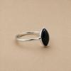 Black Onyx Marquise Ring, 925 Sterling Silver Bezel Ring, Minimalist Gemstone Jewelry