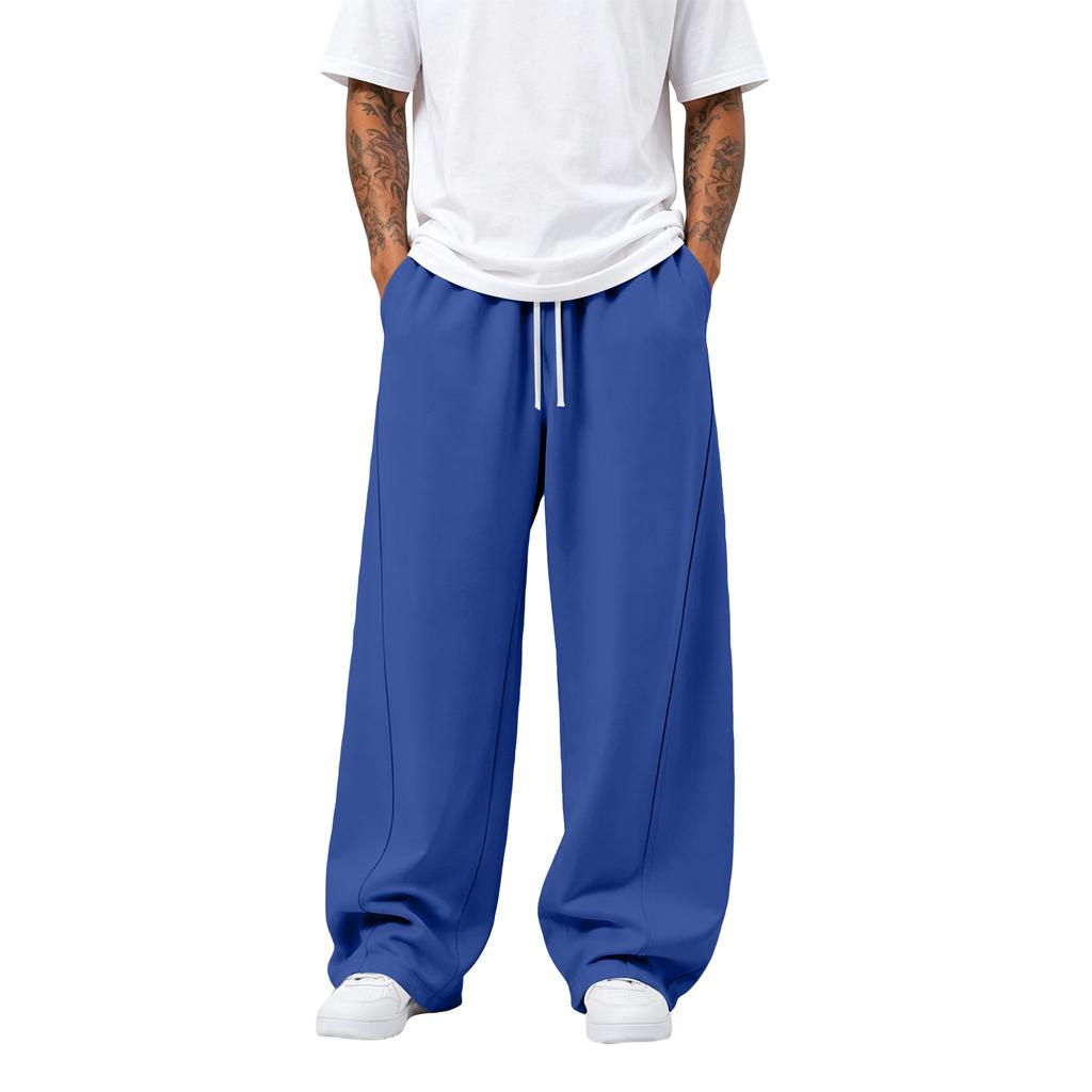Pantaloni della tuta casual da uomo colorati a gamba larga curva per l'uso quotidiano