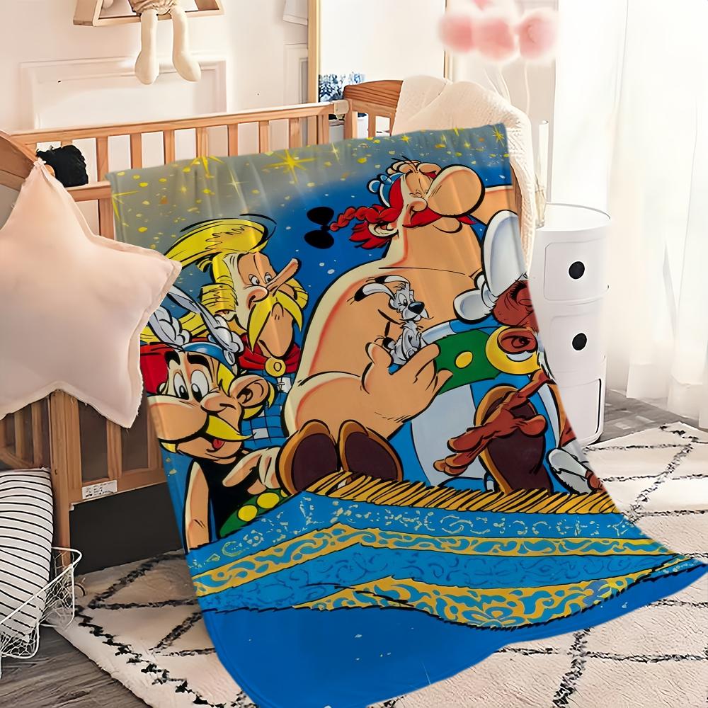 Cartoon A-Asterix And O-Obelix Blanket Soft Comfortable Nap Plush Suitable For Iiving Room Office Bedroom Birthday Home Kid Gift