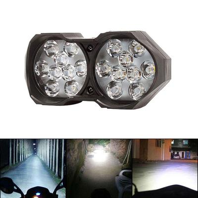 12V Waterproof Motorcycle Spotlight: High Brightness LED, 18 Beads, Electric Bike Headlight