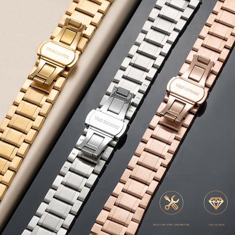 316L Solido Estremità Curva Acciaio Inossidabile Cinturino per Orologio Due Interfacce Catena per Orologio 16 18 19mm 20mm 21mm 22mm 23mm 24mm Braccialetto Strap