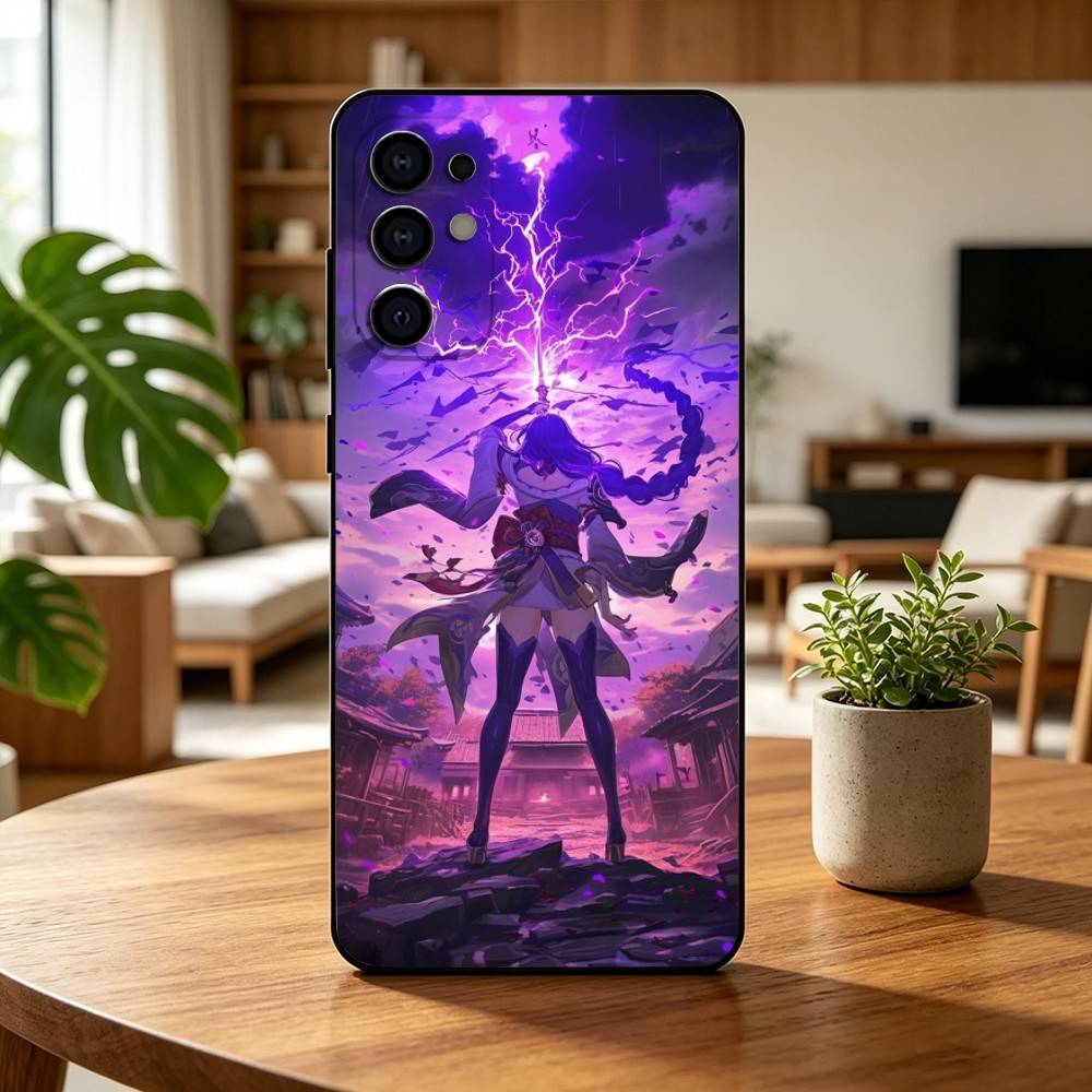 G-Genshin I-Impact Raiden Shogun (3) Phone Case For Samsung S25,S24,S21,S22,S23,S30,Ultra,S20,Plus,Fe,Lite,Note,10,Black Cover