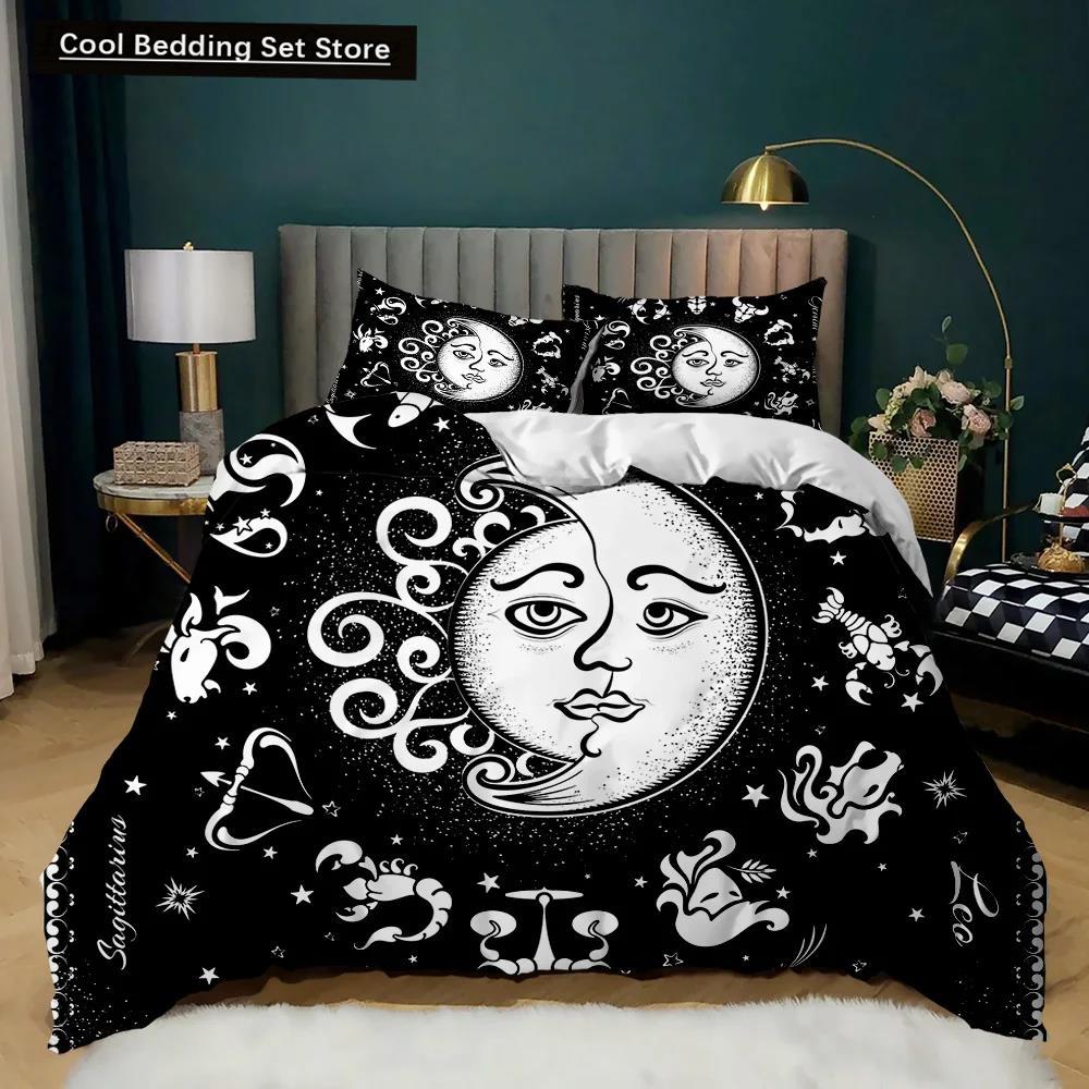 Bohemian Duvet Cover Set Golden Sun Twin Bedding Set Boho Style for Teens Adults Double Queen King Size Polyester Qulit Cover