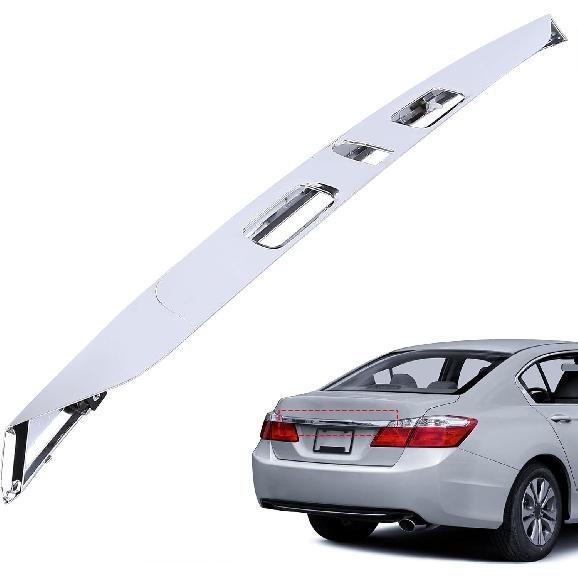 Rear License Garnish Molding Chrome Trims Compatible with 2013 2014 2015 Ho-nda Accord Sedan 2.0-3.5L Rear License Garnish Chrome Molding Tail Gate