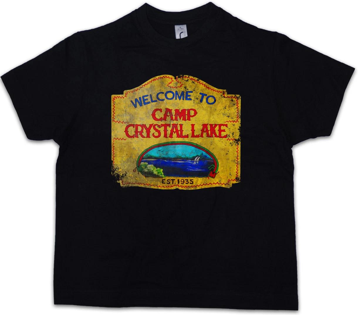 

CAMP CRYSTAL LAKE VINTAGE SIGN Kids Boys T-Shirt The 13 Friday Jason Horror 13th 150