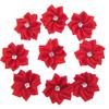 10Pcs Handmade Small Satin Flowers Fabric Rhinestone Flower Appliques For Sewing Craft Wedding Decorations 2.8cm