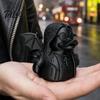 Desktop Duck Decoration 3D Printed Rock Figurine Ornament, Dark Style Stable Base Statue Sculpture, Artistic Gothic Animal for Halloween Home