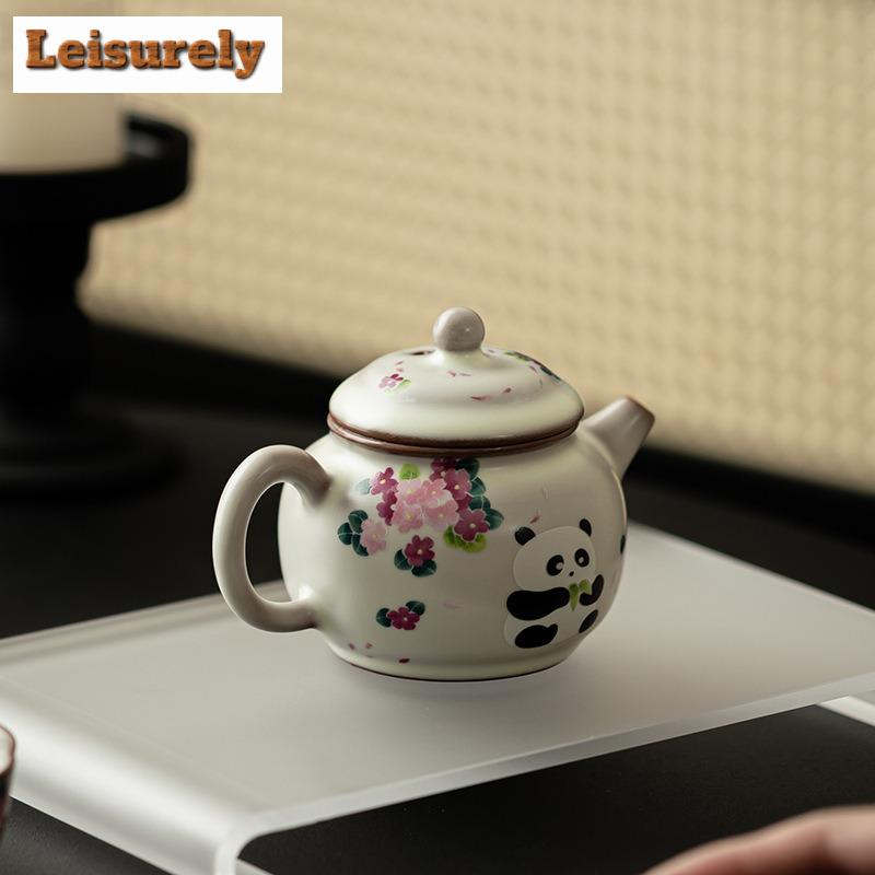 120ml Boutique Ru Kiln ceainic ceramic cu Panda drăguț Ruyi oală japoneză ceainic cu bilă gaură Fiter ceainic servicii accesorii
