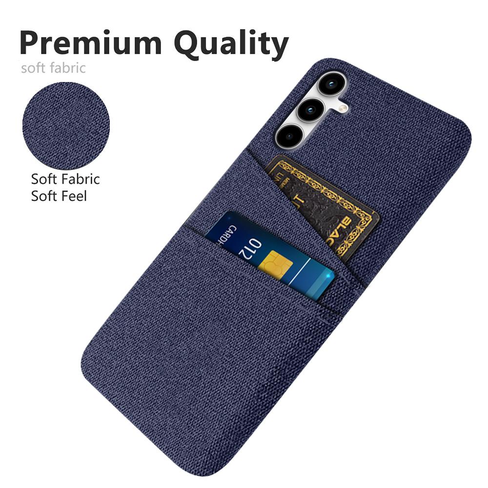 For Samsung Galaxy A55 5G Case with Dual Card Holder Cloth Texture Phone Cover