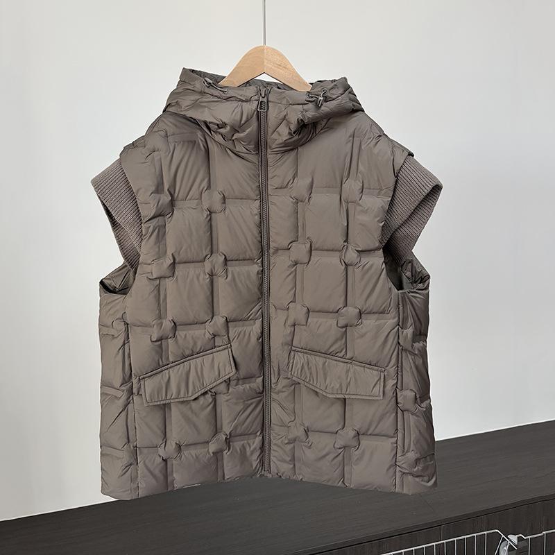 Autumn and winter new down jacket vest vest women's short loose casual large size wide version sleeveless jacket jacket
