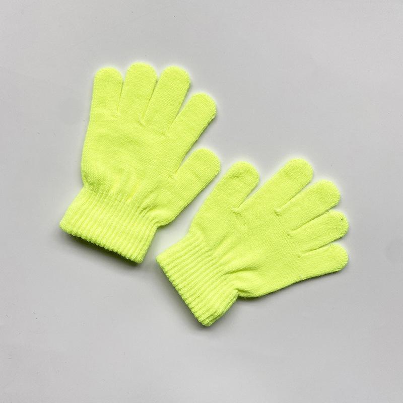 Kids Solid Color Knitted Gloves for 5-10years Students Winter Warmth Outdoor Cycling and Daily Cold Weather Wear Mittens