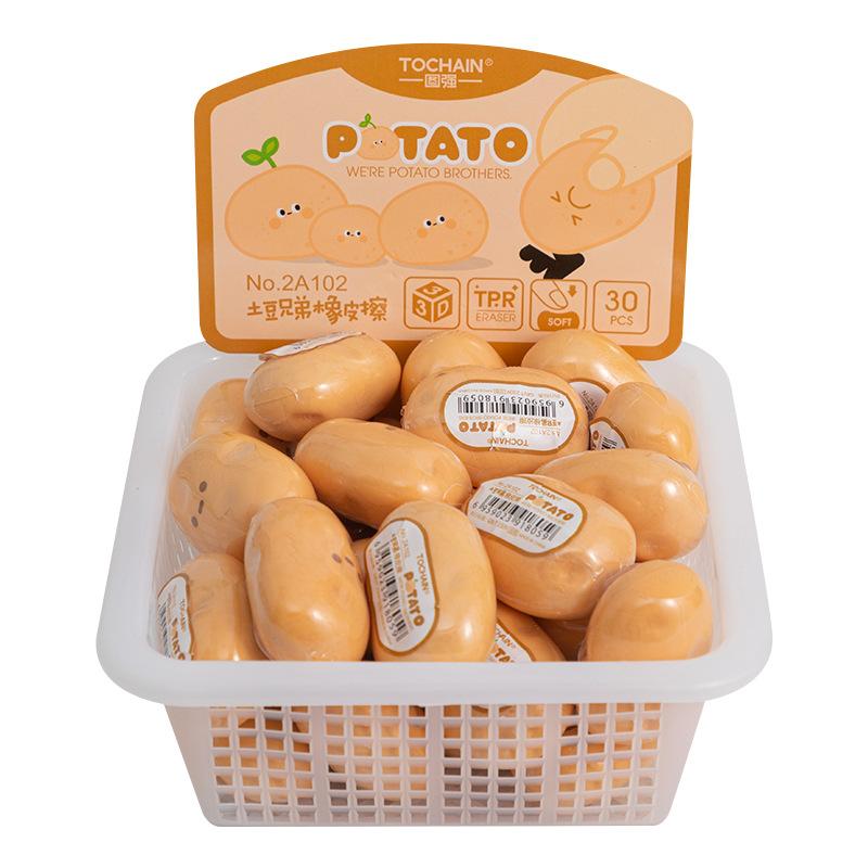 Gomme Créative en Forme de Pomme de Terre pour Élèves du Primaire Elle S'efface Proprement Sans Laisser de Traces Moins de Débris Papeterie Kawaii