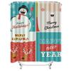 TU Christmas Shower Curtain Festive Holiday Decor Waterproof Farmhouse Bathroom Set Vintage Merry Xmas Pattern Backdrop