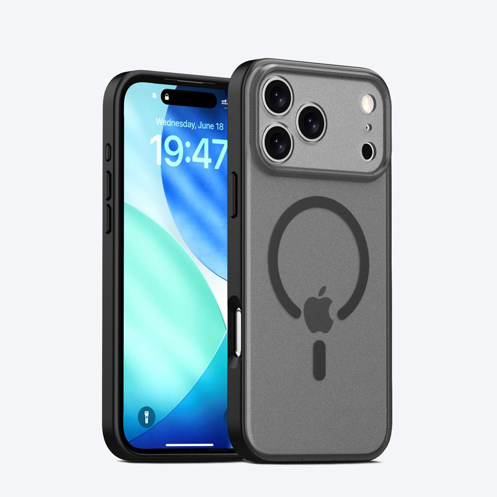 KEYSION Magnetic Matte Transparent Case for MagSafe for iPhone 17 Pro Max Silicone+PC Shockproof Wireless Charging Phone Cover