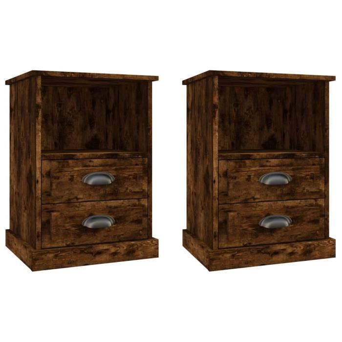VidaXL Bedside Tables 2 Pcs Smoked Oak 43x36x60 Cm 816339