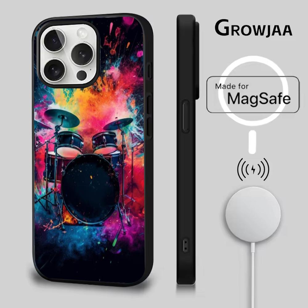 Drum Drummer Phone Case For iPhone 16e,16,15,14,13,12,11,Plus,Pro,Max,Mini Magsafe Magnetic Wireless Charging