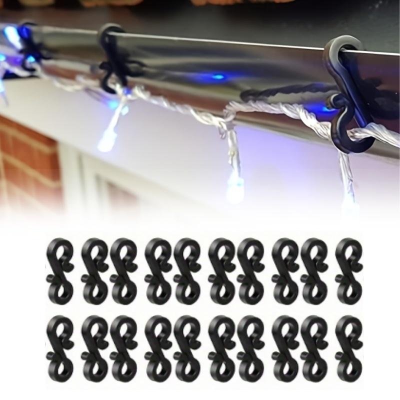150pcs S-Shaped Plastic Light Clips Outdoor Camping RV Tent Awning Garden Decorations Christmas Lights Clips Hooks Accessories
