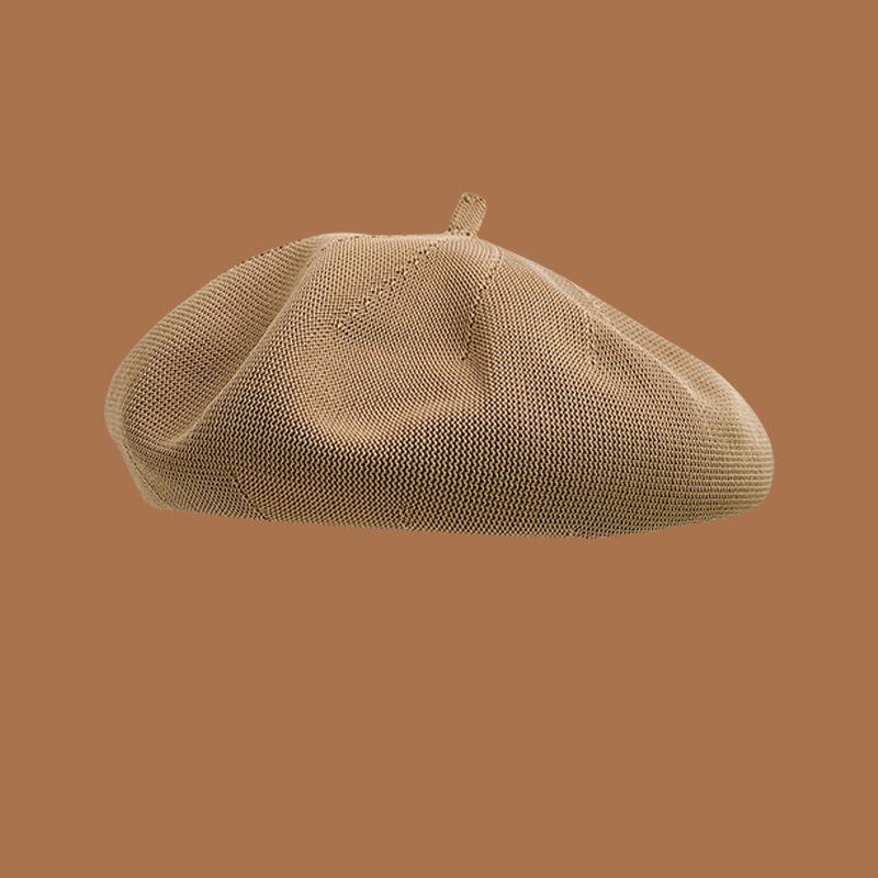 Wzcx  New Korean Version Hollow Solid Color Breathable Beret Casual Tide Summer Adjustable Women'S Hat Adult Cap