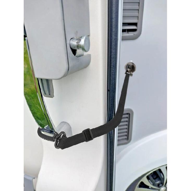 2pcs Caravan Door Retainer Strong Nylon Adjustable Strap Locking Suction Cup Windproof Stopper For Camper Vans Caravan Motorhome