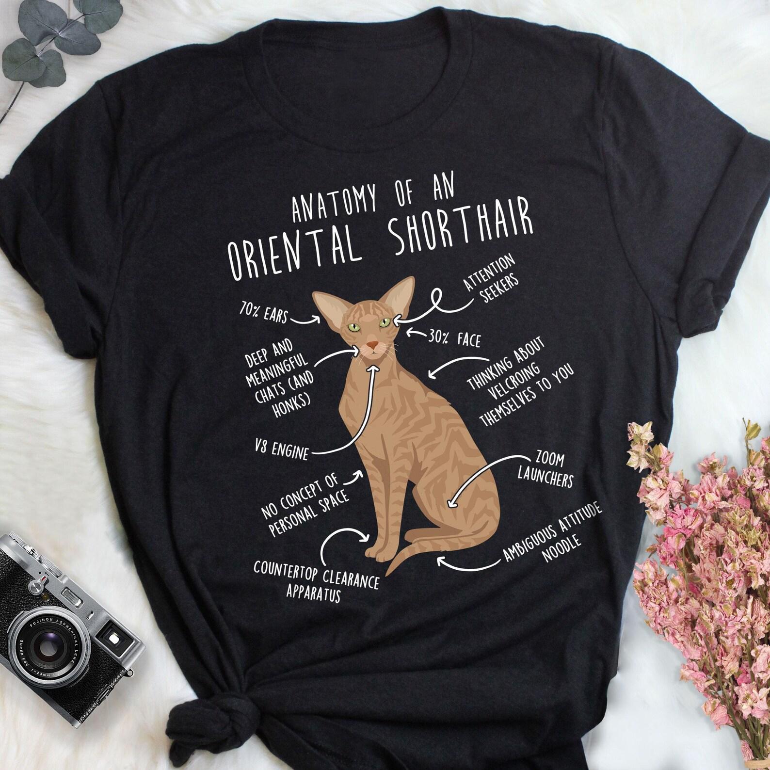 Oriental Shorthair Cat Shirt, , , Funny Fawn Tabby Oriental Shorthair Gift, Cute Pet T-shirt Cat Lover Tshirt Brown Cat Tee, Mom Dad 100