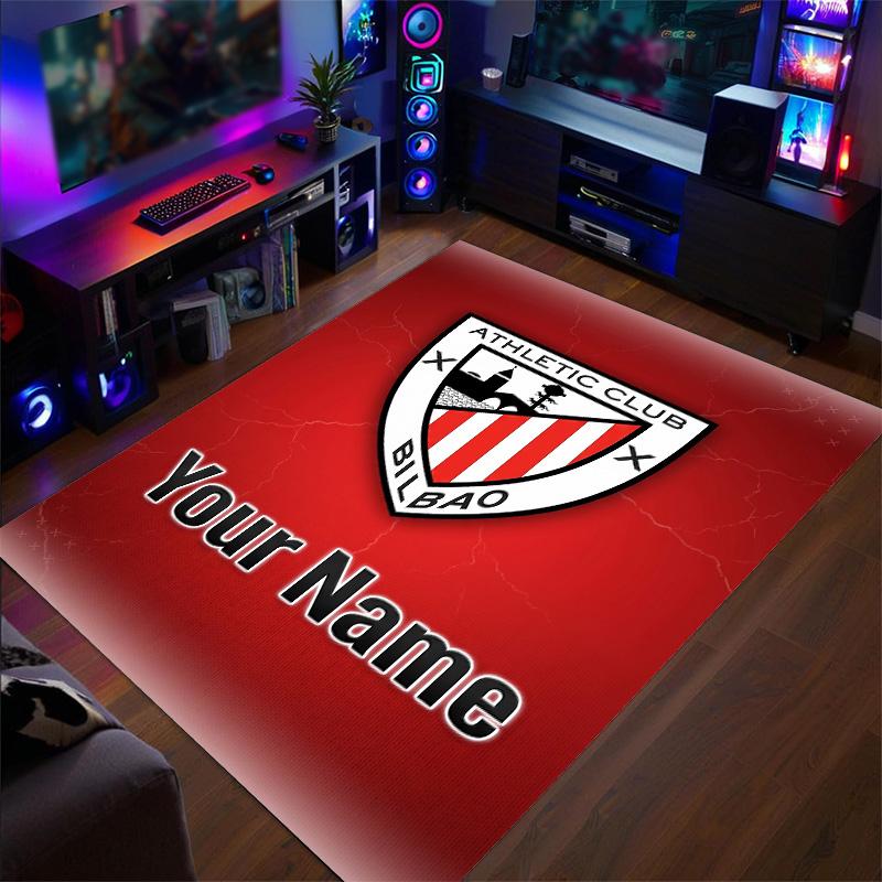 Crystal Velvet Rug Athletic Bilbao FC Print Custom Name Text Floor Mat Home Decor