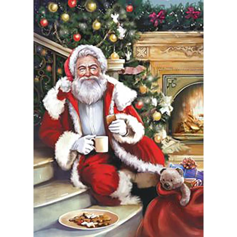 DIY Santa Claus 5D Diamond Painting Full Round Drill Cartoon Resin Wall Art Embroidery Craft Home Decor Handmade Christmas Gift