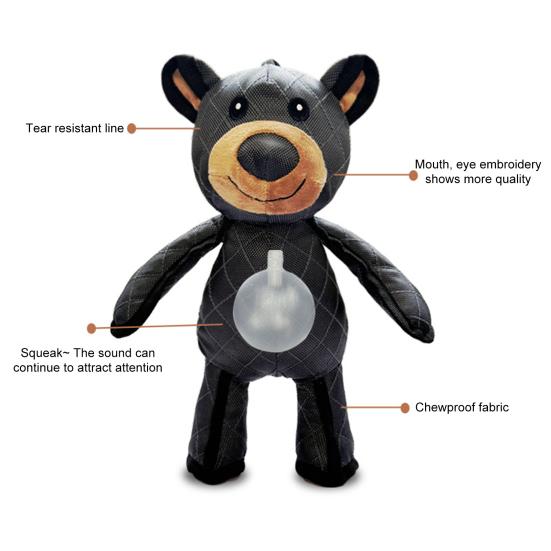 1Pc/2Pcs Unbreakable Bear Dog Toy Indestructible Stuffed Bear Dog Chew Toy for Aggressive Chewers Interactive