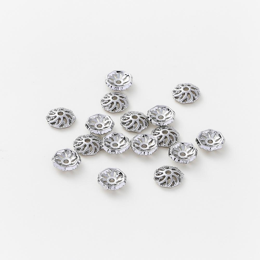 

Покрытый медью Сохраняющий цвет Полый Лист Цветок Шляпа, Узор Цветок Поднос Браслет Септум DIY Ювелирные изделия Жемчужный Поднос для шляпы 20pcs/bag