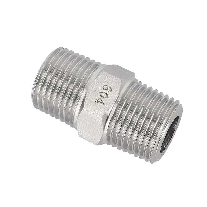 

High Pressure M 6 8 10 12 14 -20 Metric 1/4 3/8 1/2 3/4 BSP NPT Male 304 Stianless Hex Nipple Reducer Pipe Fitting Connector M10x1mm-M10x1mm