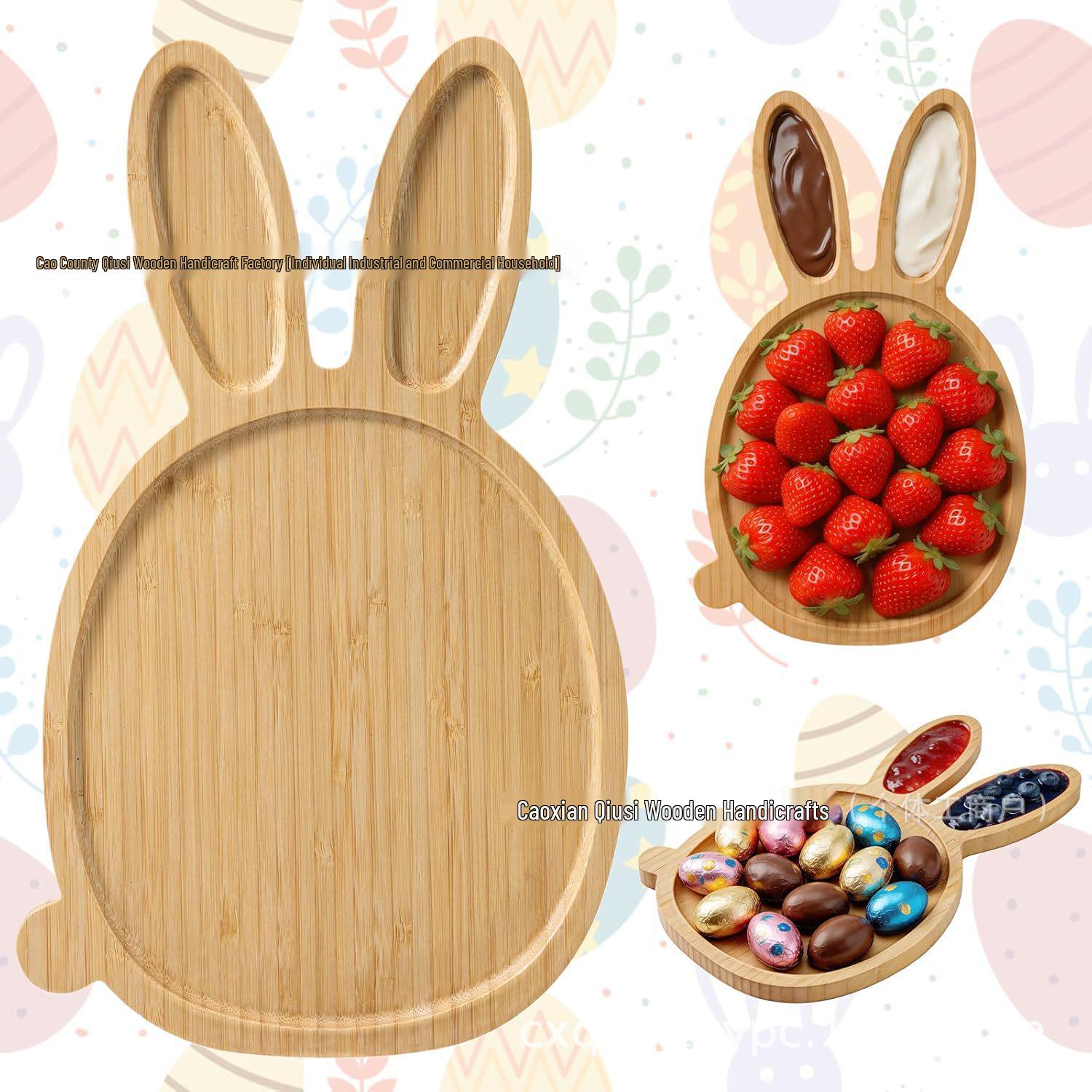 Personalized Wooden Bunny Snack Tray