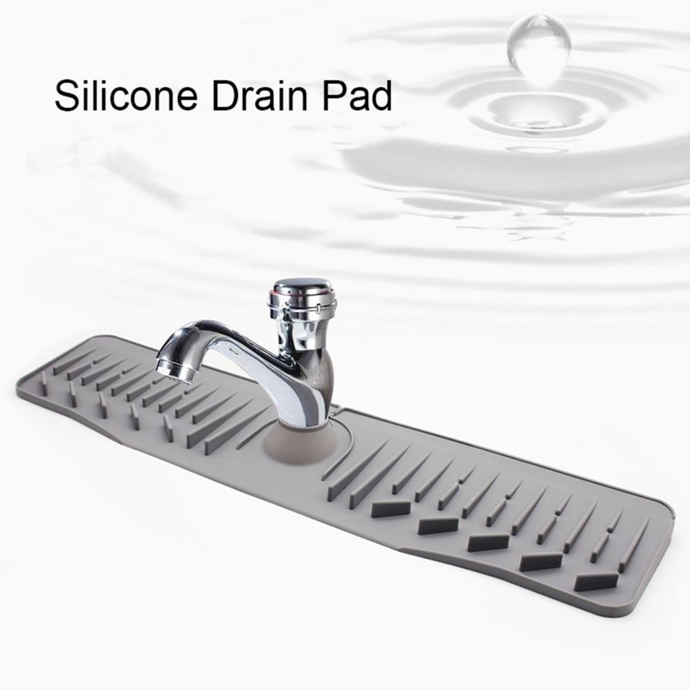 Kitchen Sponge Holder Faucet Splash Guard Multi-functional 24 Inch Sink Splash Guard Mat Silicone Draining Mat for Kitchen Sink
