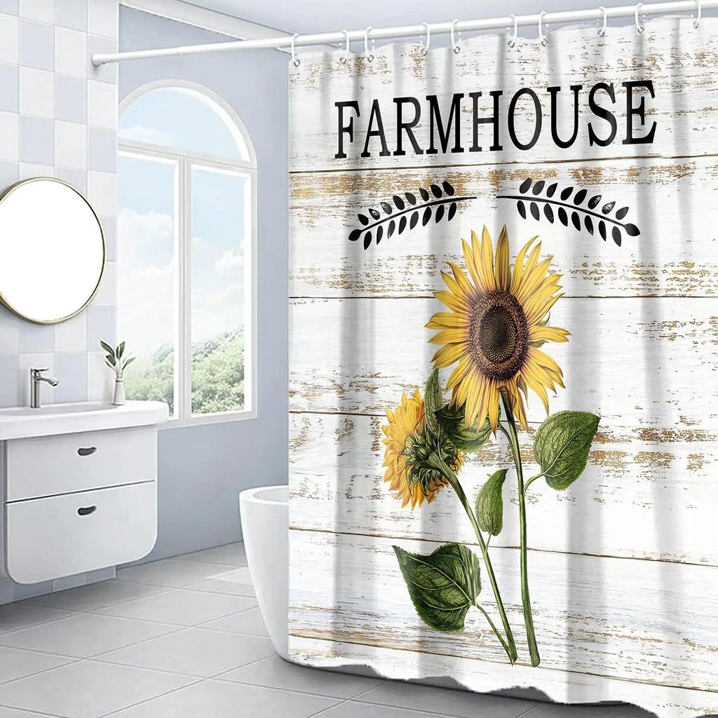 Multicolor Desert Cactus Shower Curtain Southwest Plants Tropical Style Bathroom Decorative Shower Curtain with 12 Hooks