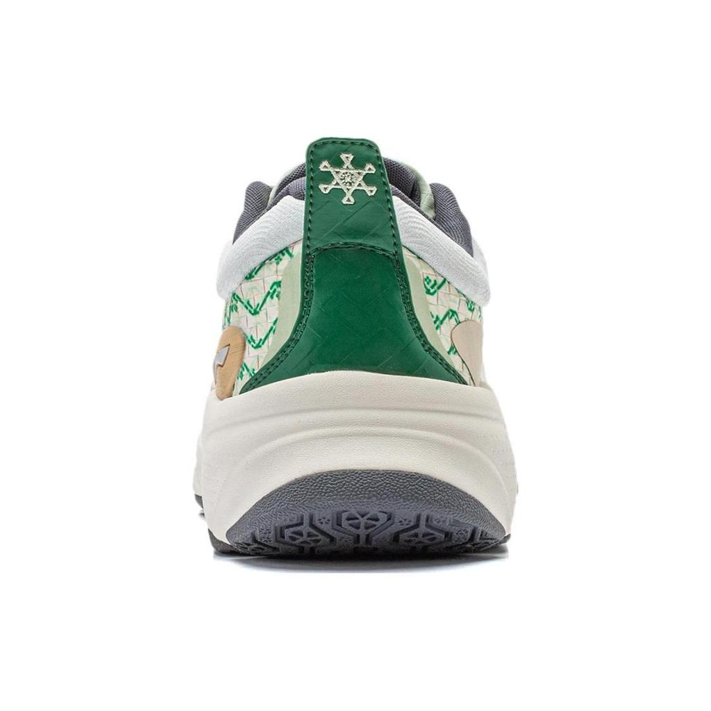 Li Ning Soft Slip Resistant Low Top Casual Shoes Men's White Green AGLT051-5