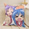 Anime Lucky Star Pillow Case Natural Linen DoubleSided Printing Sofa Home Decor Cushion Cover
